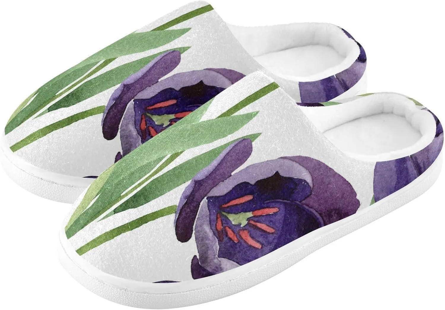Unisex Memory Foam Slippers Non-Skid Slip-on Soft Warm Sole Fleece Shoes 6-17
