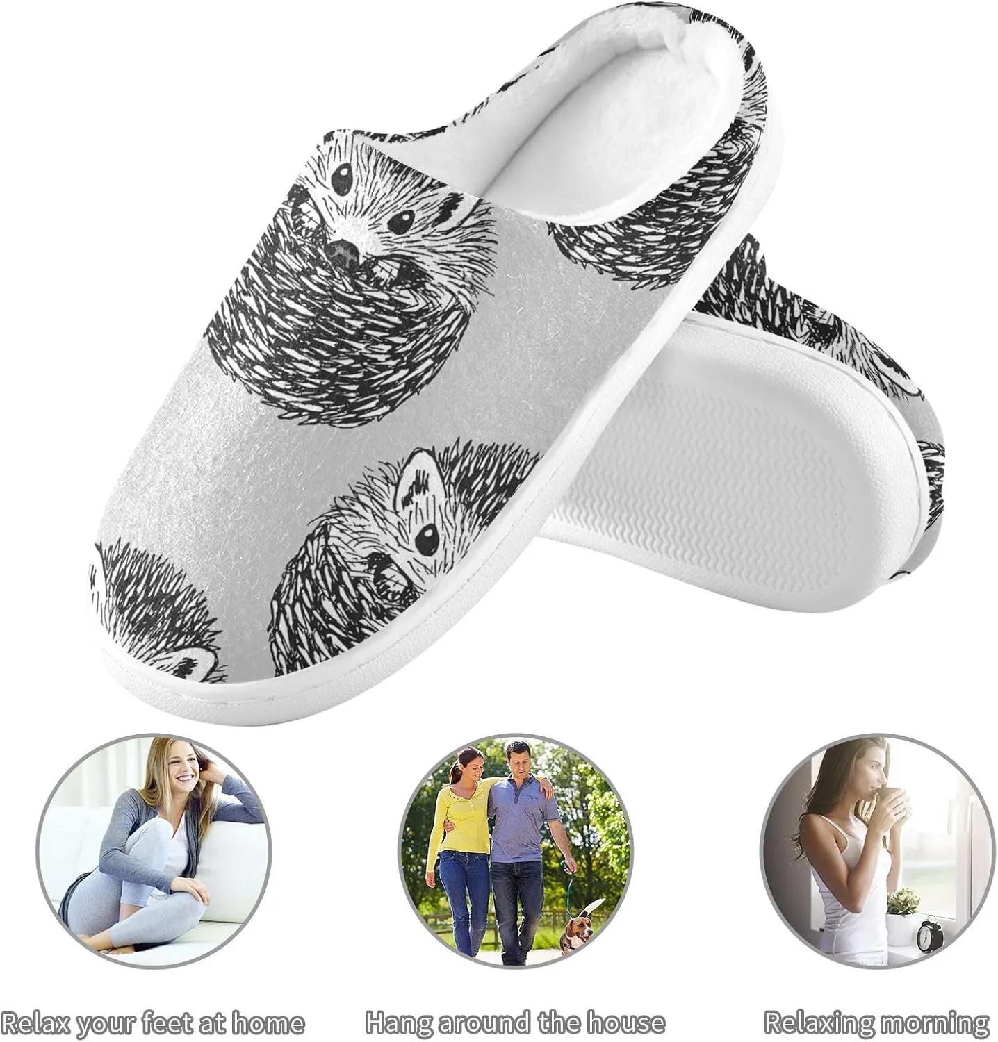 Unisex Memory Foam Slippers Non-Skid Slip-on Soft Warm Sole Fleece Shoes 6-17