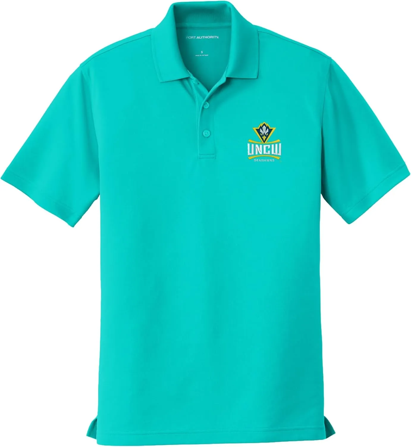 University of North Carolina at Wilmington Men's Short Sleeve Performance Polo with The UNCW Seahawks Logo