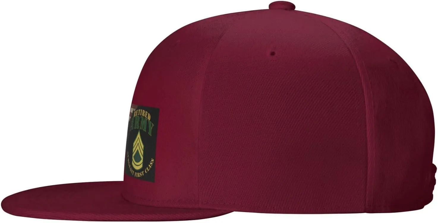 US Flag Army SFC Retired Unisex Flat Brim visor hat baseball cap