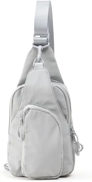 VAKAER Small Sling Bag for Women, Small Crossbody Bags with Adjustable Straps, Lightweight Chest Bag Casual Daypack Backpacks for Travel Hiking (Light Gray)