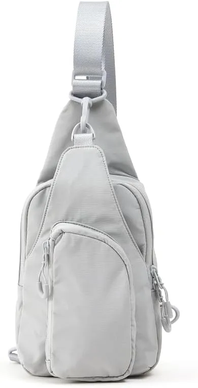 VAKAER Small Sling Bag for Women, Small Crossbody Bags with Adjustable Straps, Lightweight Chest Bag Casual Daypack Backpacks for Travel Hiking (Light Gray)