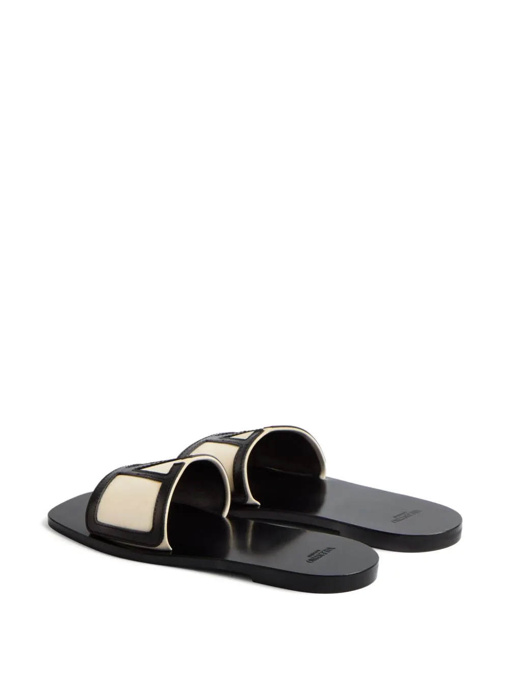 Valentino Garavani Butter White and Black Backless Sandals