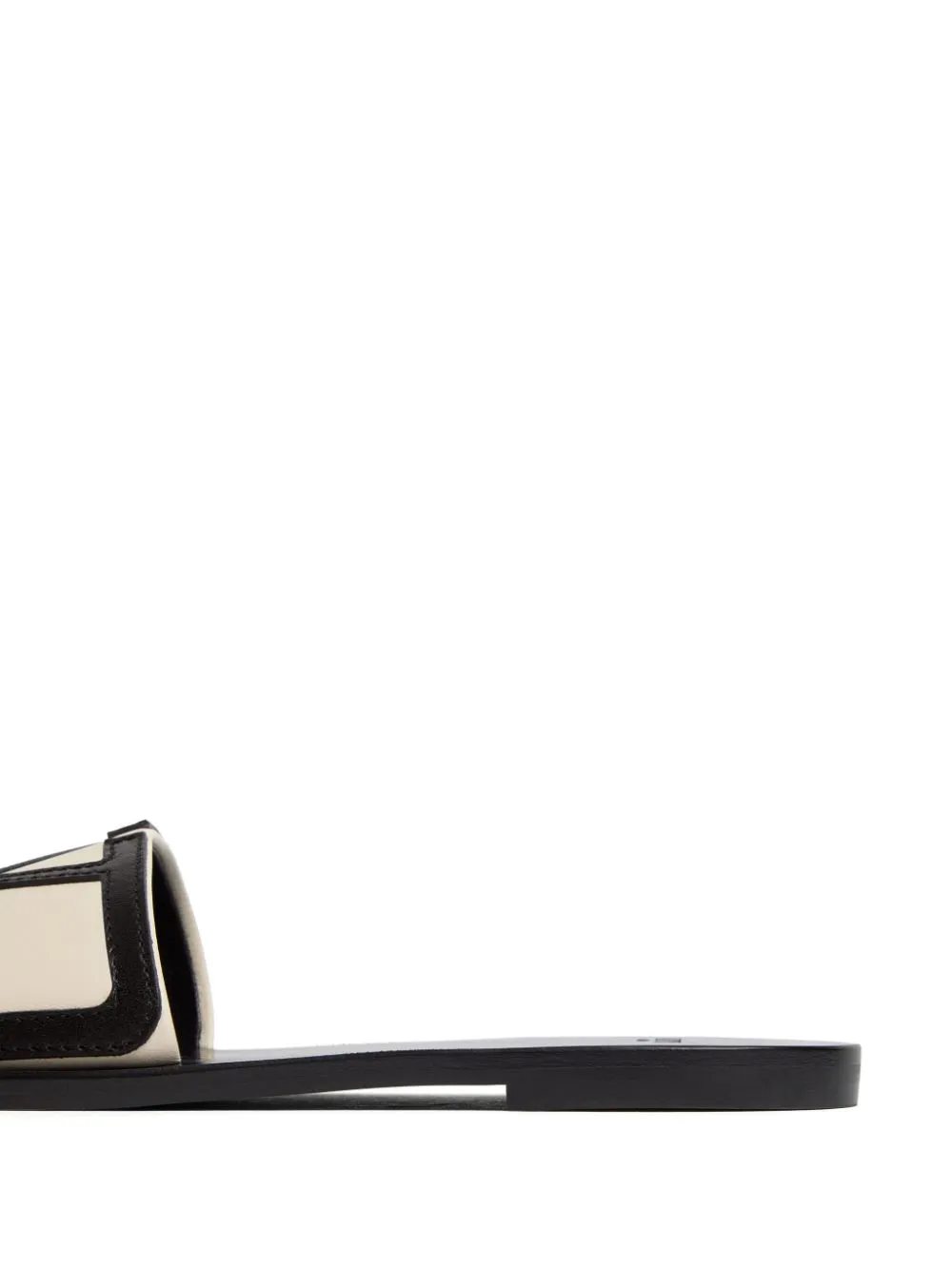 Valentino Garavani Butter White and Black Backless Sandals