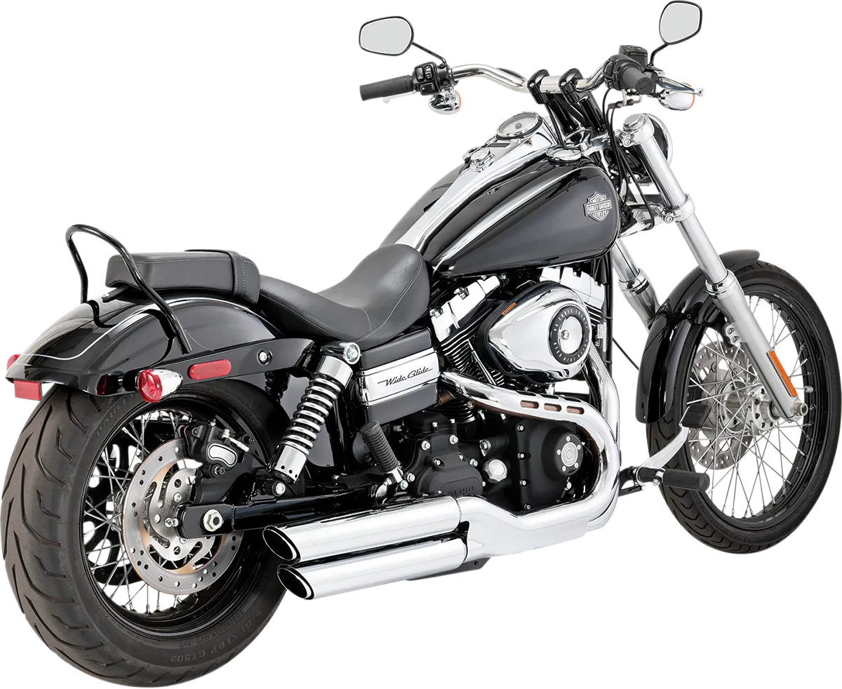 VANCE & HINES Twin Slash Mufflers - Chrome Fat Bob 2008-2017 FXDF  16845