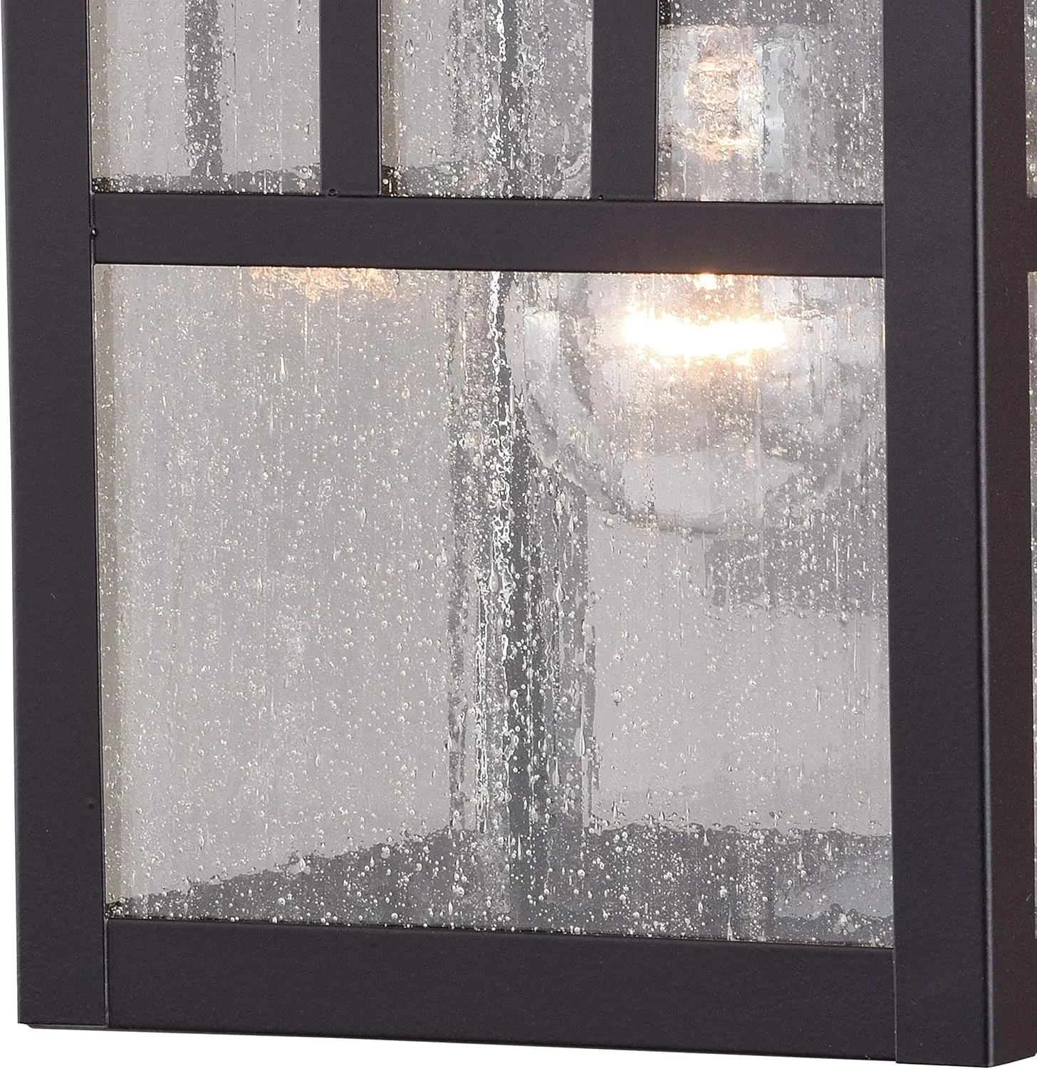 VAXCEL Mission 1 Light Bronze Rectangle Outdoor Wall Lantern Clear Glass