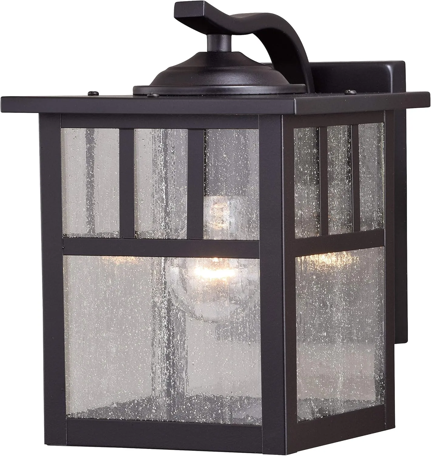 VAXCEL Mission 1 Light Bronze Rectangle Outdoor Wall Lantern Clear Glass