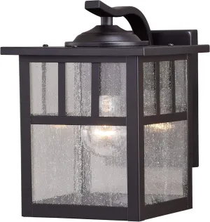 VAXCEL Mission 1 Light Bronze Rectangle Outdoor Wall Lantern Clear Glass