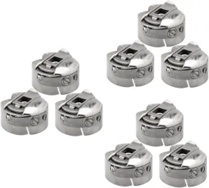 Veemoon 3sets 3pcs Silver Flat Car Shuttle Bobbin Cases Durable Bobbin Sleeves for Industrial Sewing Machines Replacement Accessories Convenient Storage and Carrying 3pcs*3