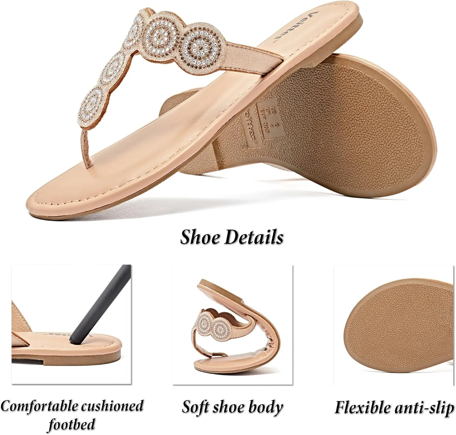 Veittes Women's Flat Slide Sandals - Comfort Casual Criss Cross Flat Summer Shoes.