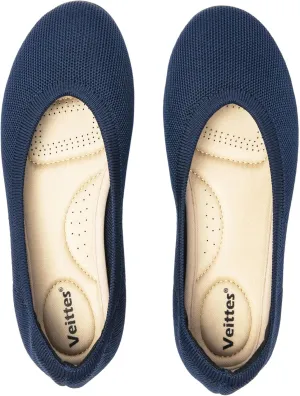 Veittes Women's Wide Width Flats Shoes, Ladies Fashion Comfortable Breathable Office Ballet Flats Shoes.