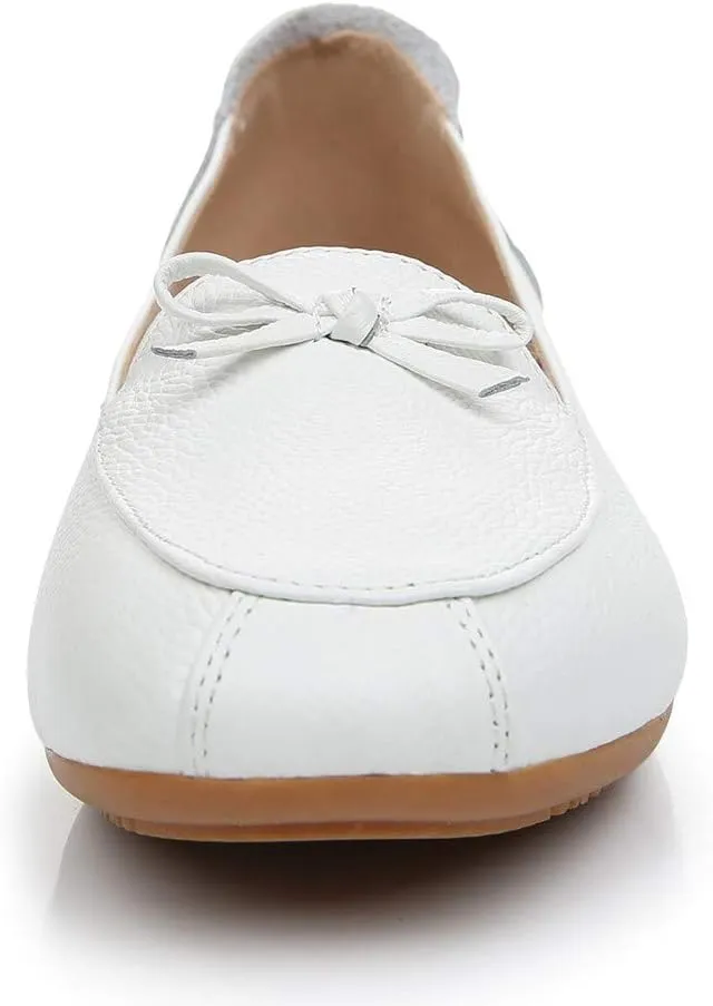 VenusCelia Women's Bowknot Wide Flat Shoe