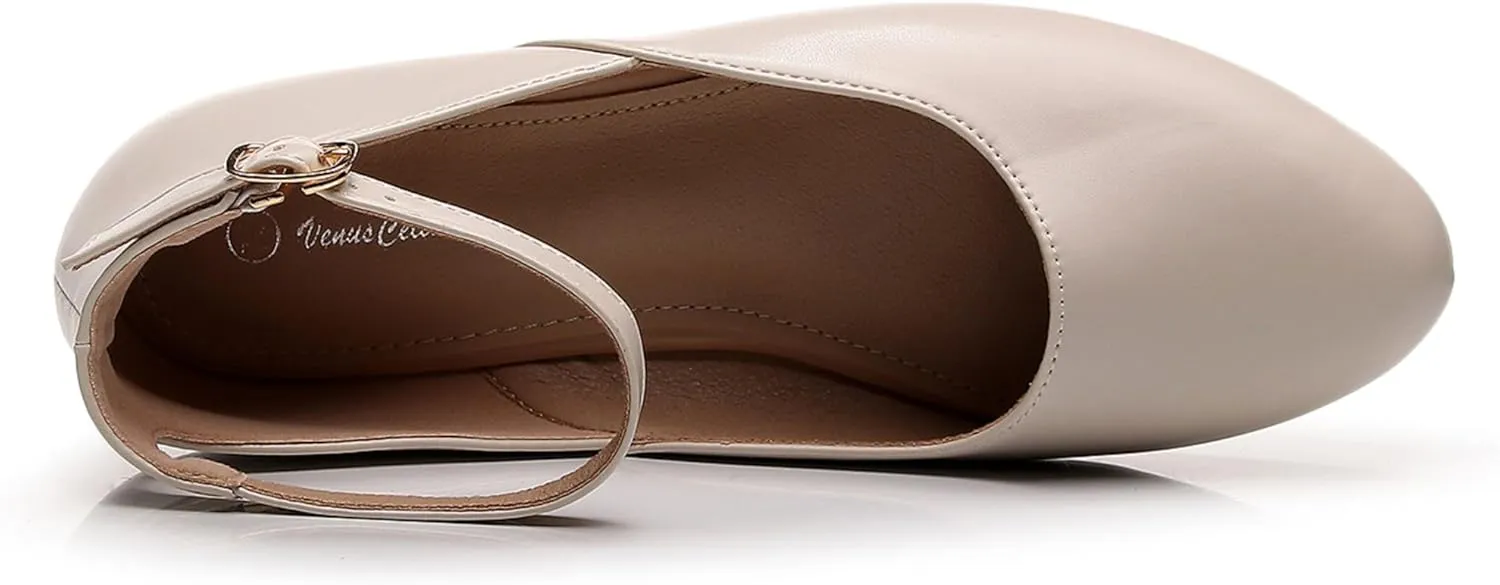 VenusCelia Women's Serenity Strap Flats Shoe