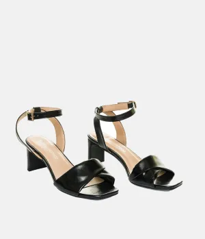 Versatile Black Occasion Leather Sandals
