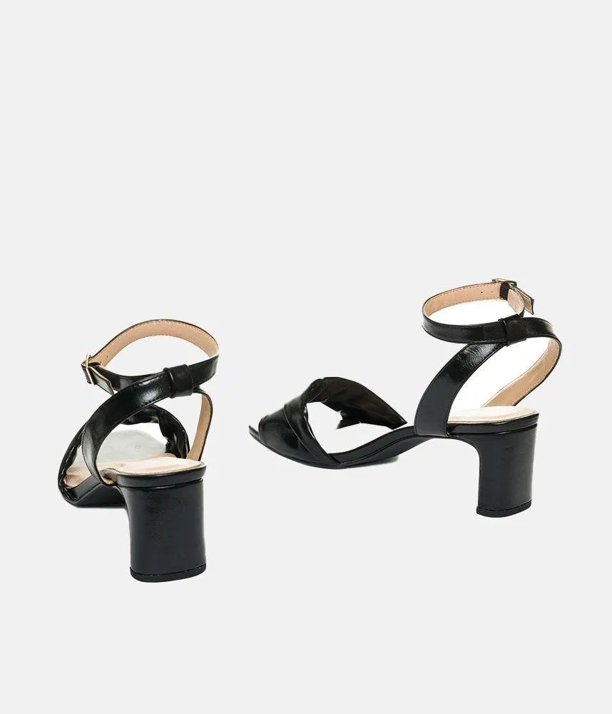 Versatile Black Occasion Leather Sandals