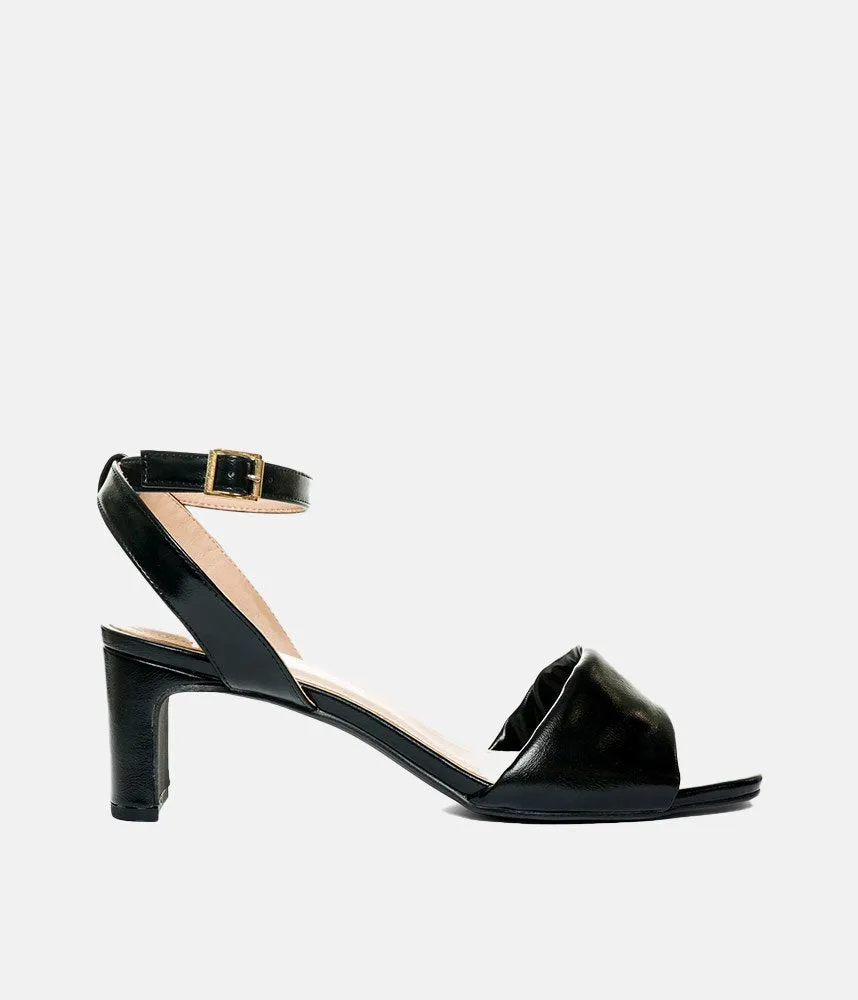 Versatile Black Occasion Leather Sandals