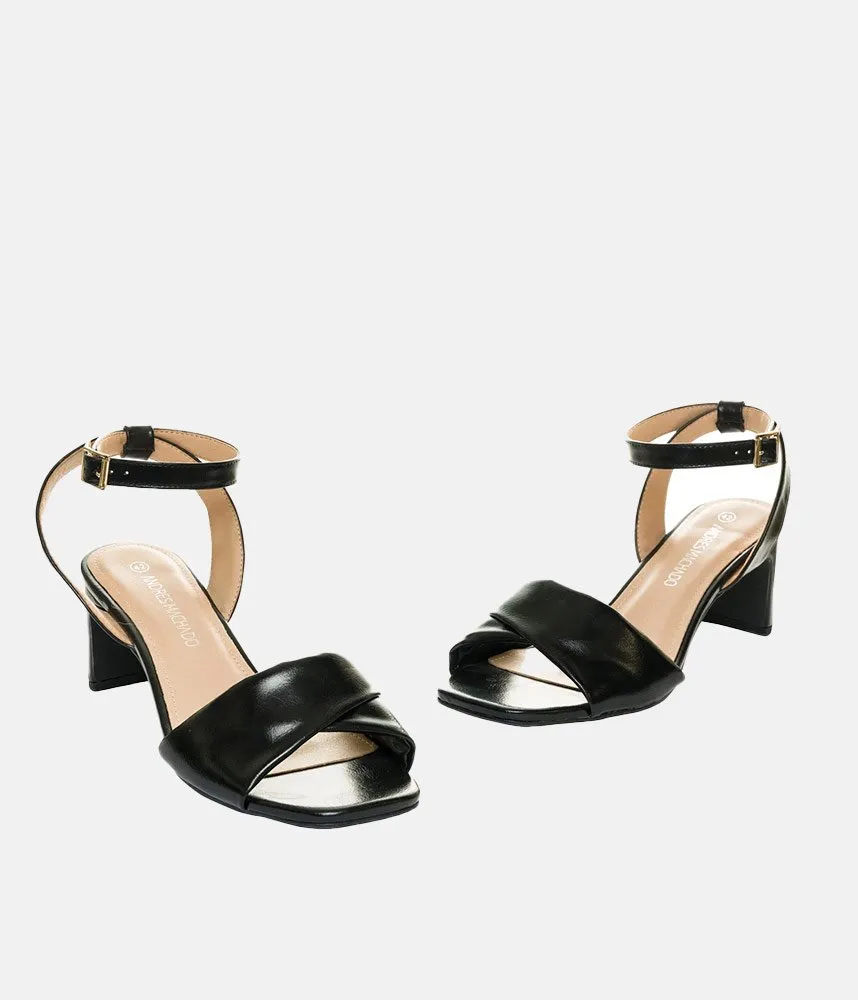 Versatile Black Occasion Leather Sandals