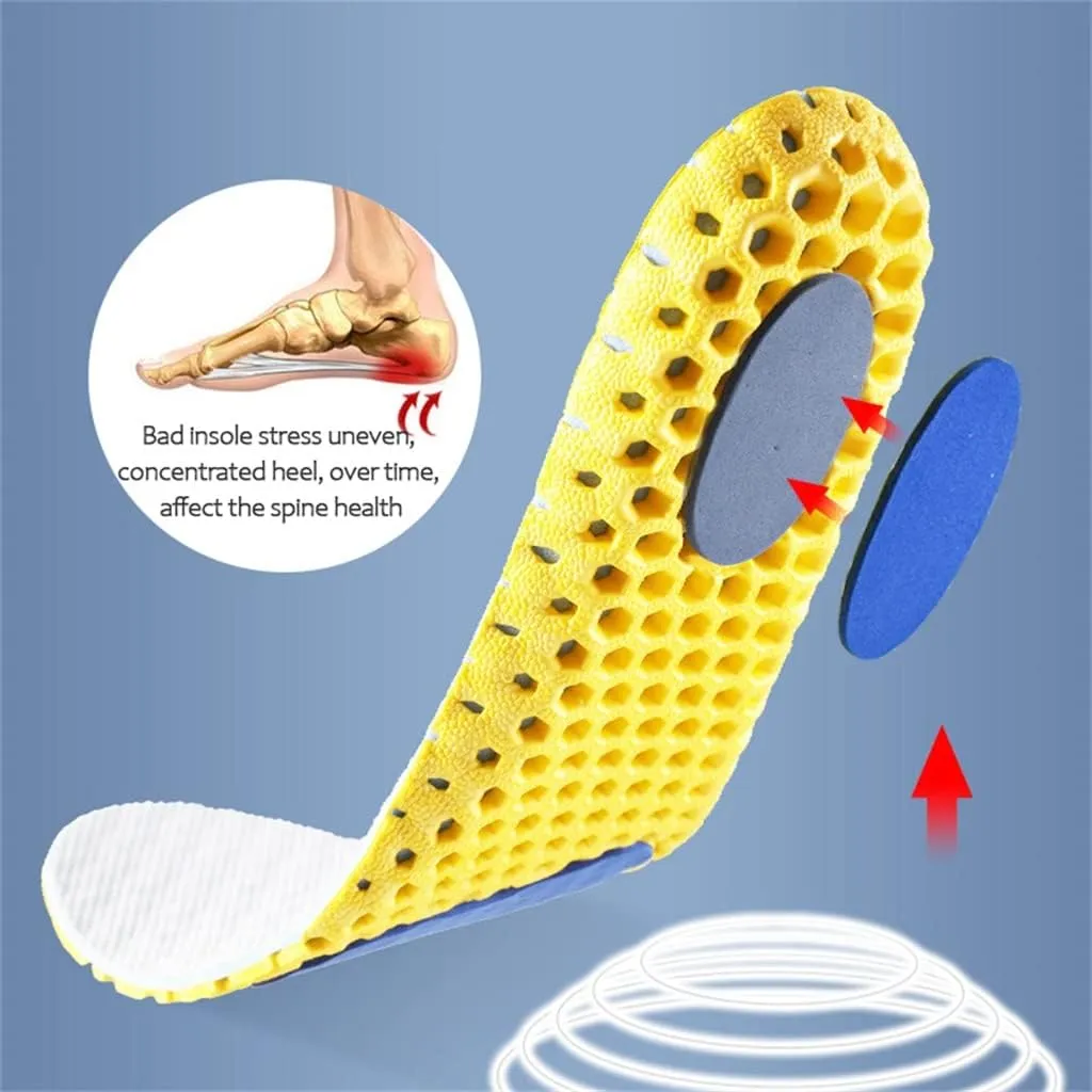 Version Orthopedic Memory Foam Sport Insoles Woman Men Shoes Feet Soles Pad Mesh Deodorant Breathable Cushion(35-39)