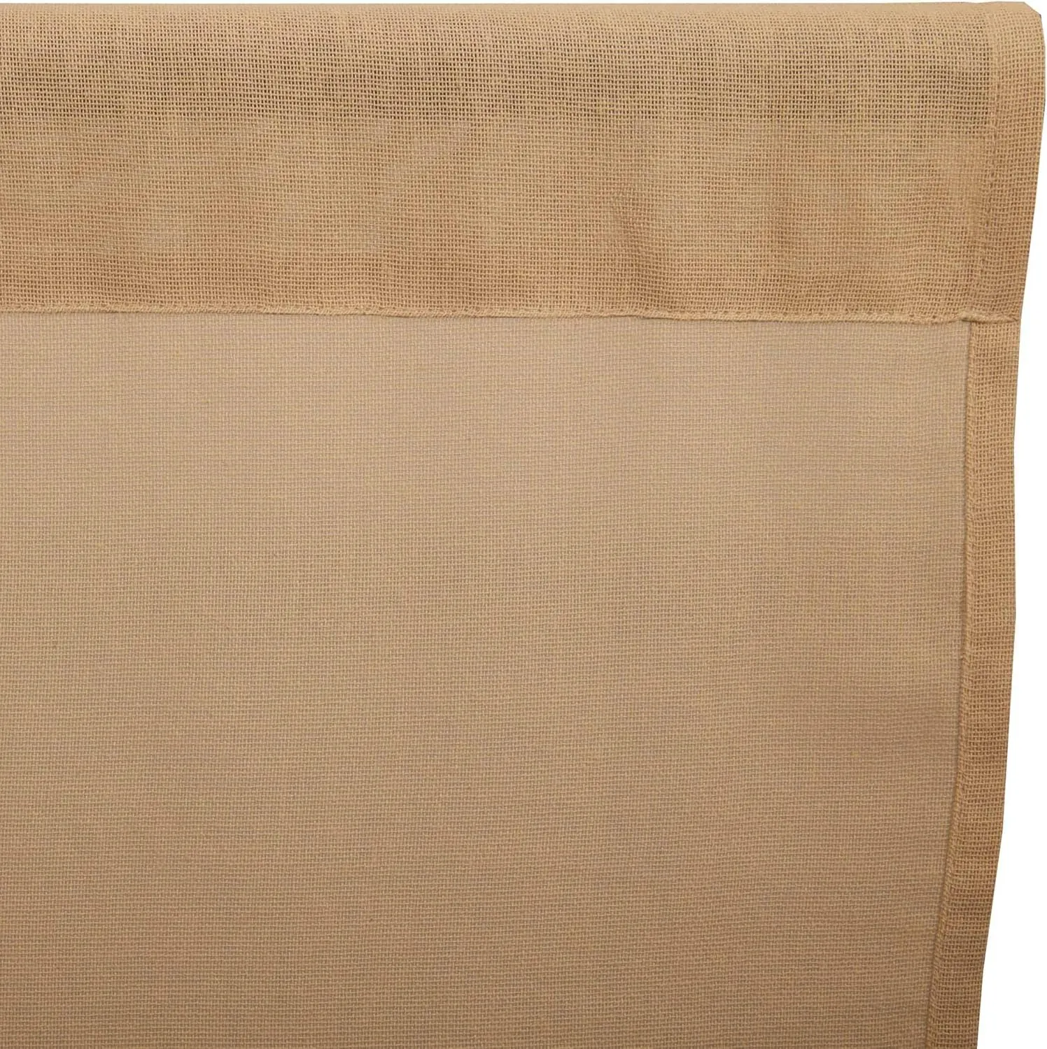 VHC Brands Tobacco Cloth Khaki Fringed Valance Farmhouse Cotton Window Treatment for Your Primitive Country Kitchen or Bathroom 16x72