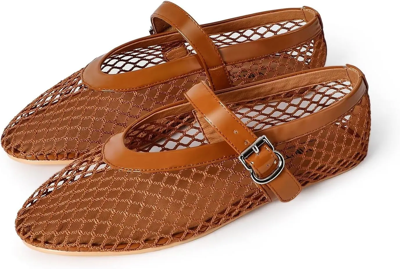 vimitty Ballet Flats Shoes for Women with Elegant Buckle Strap Mary Jane Flats Ballerina Shoes Flat Heel for Women