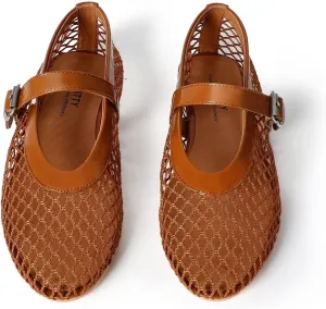 vimitty Ballet Flats Shoes for Women with Elegant Buckle Strap Mary Jane Flats Ballerina Shoes Flat Heel for Women