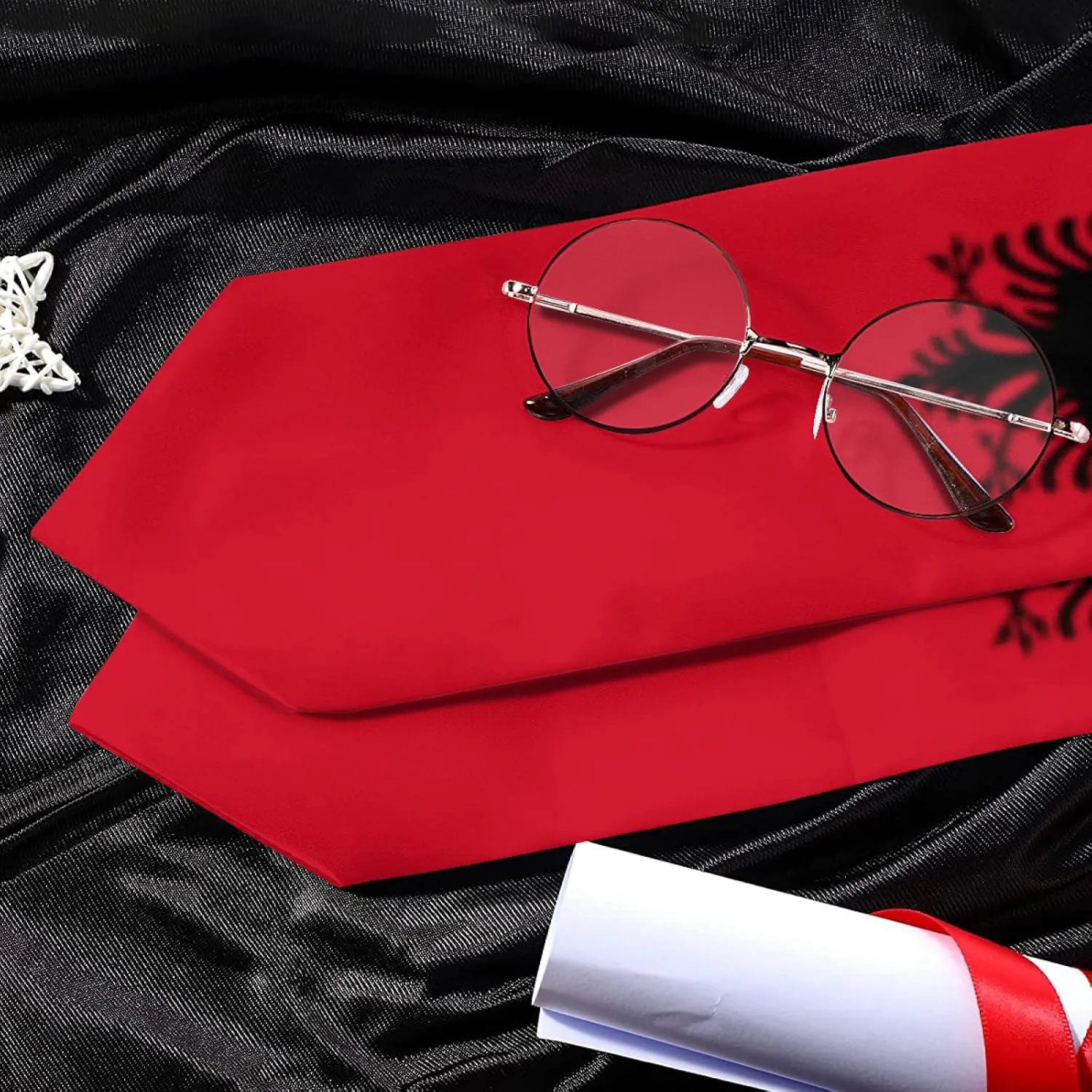 Vintage Flag Graduation Stole Scarf Shawl Sash for Abroad Student International Study Class of 2024