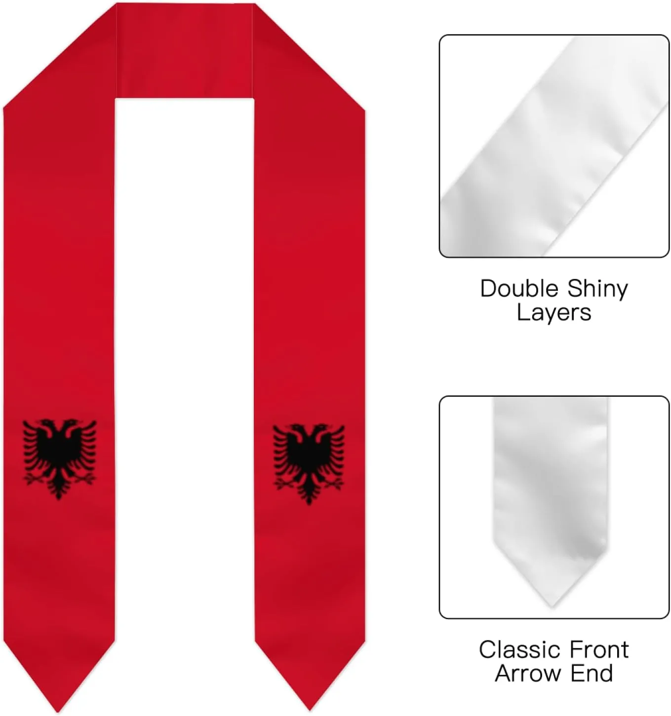 Vintage Flag Graduation Stole Scarf Shawl Sash for Abroad Student International Study Class of 2024