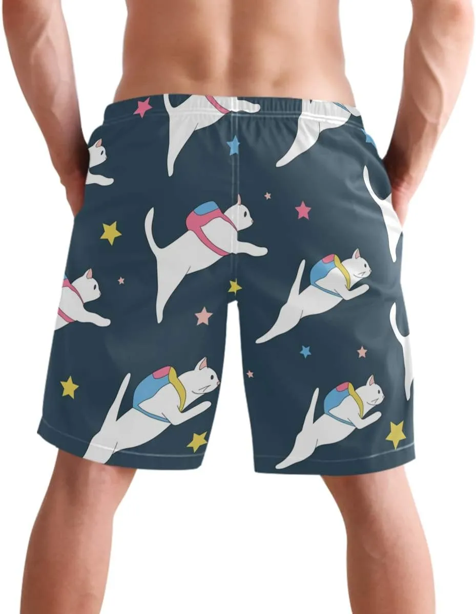 visesunny Stylish Mens Swim Trunks Quick Dry Beachwear Sports Swim Board Shorts Holiday Party Bathing Suits