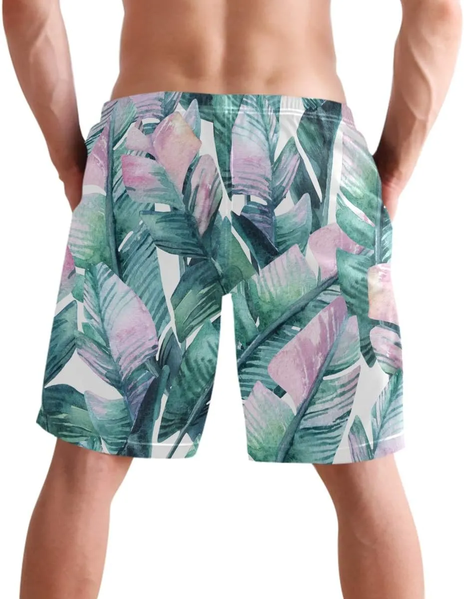 visesunny Stylish Mens Swim Trunks Quick Dry Beachwear Sports Swim Board Shorts Holiday Party Bathing Suits