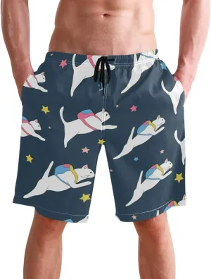 visesunny Stylish Mens Swim Trunks Quick Dry Beachwear Sports Swim Board Shorts Holiday Party Bathing Suits