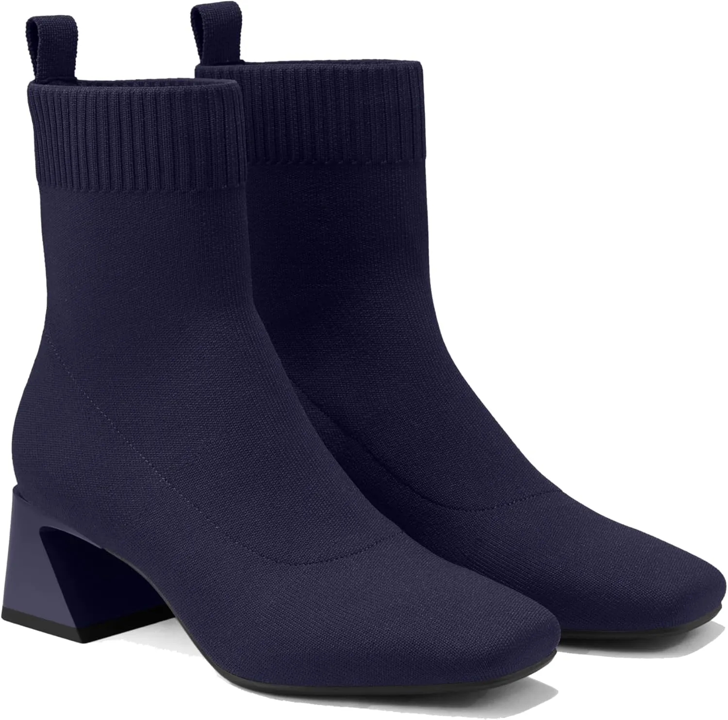 VIVAIA Regina Pro Women's High Heels Ankle Boots Slip on Square Toe Ankle Booties 2.2'' Mid-High Chunky Heel Booties Lady Dress Short Winter Fall Boots
