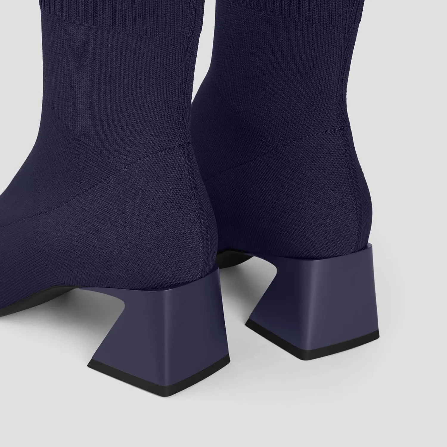 VIVAIA Regina Pro Women's High Heels Ankle Boots Slip on Square Toe Ankle Booties 2.2'' Mid-High Chunky Heel Booties Lady Dress Short Winter Fall Boots