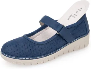 VJH confort Women s Mary Jane Flats, Breathable Comfort Round Toe Low Heel Slip-on Light Weight Walking Shoes