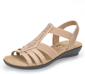 VJH confort Women's Flat Sandals, Comfort Elastic Slip-on Light Weight Slingback Casual Walking Sandals with Rhinestone