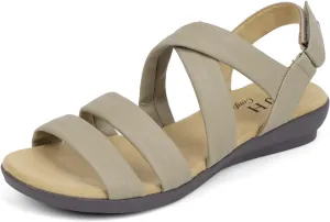 VJH confort Women’s Flat Sandals, Soft Straps Slip-on Open Toe Light Weight Elastic Slingback Comfort Casual Walking Sandals