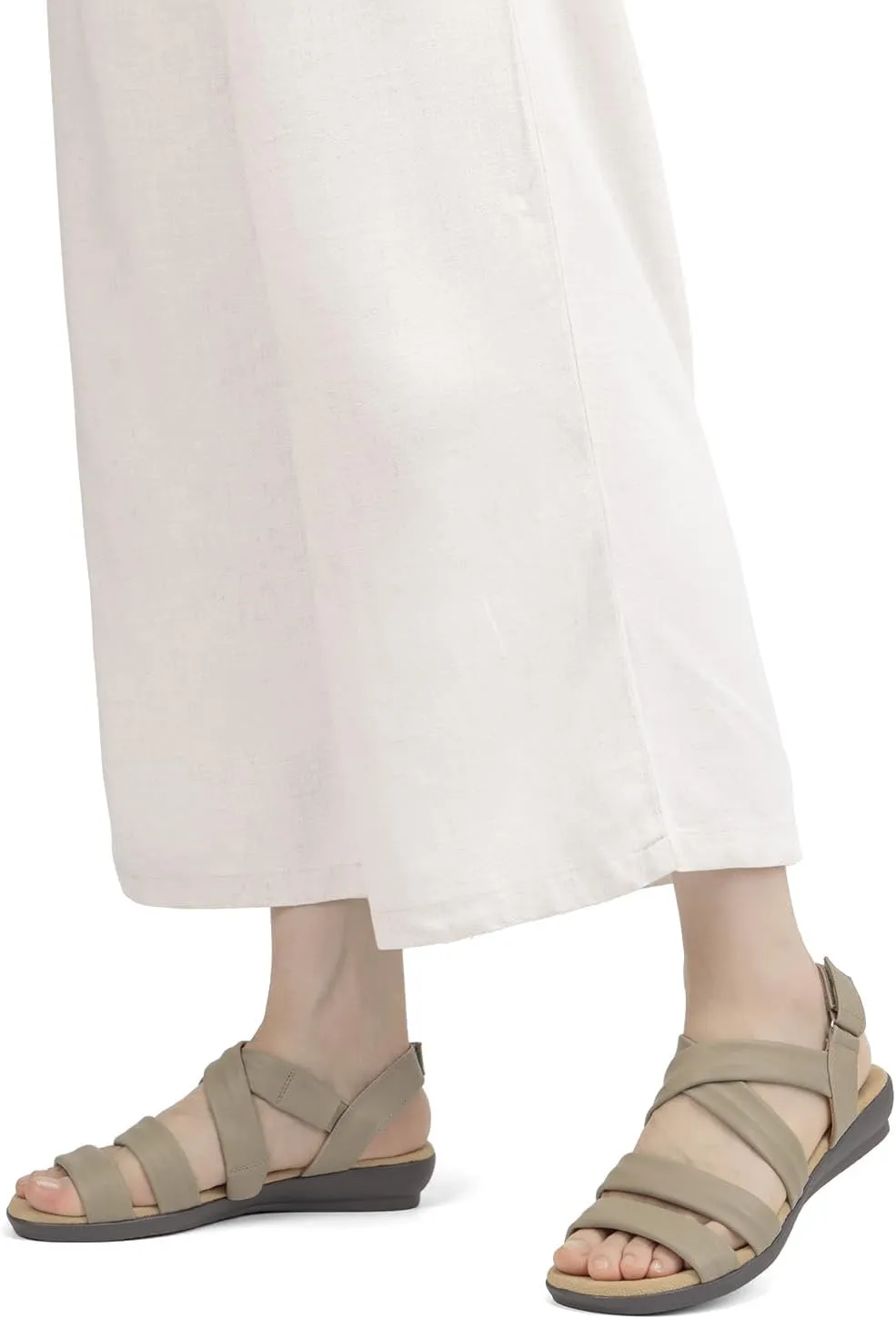 VJH confort Women’s Flat Sandals, Soft Straps Slip-on Open Toe Light Weight Elastic Slingback Comfort Casual Walking Sandals