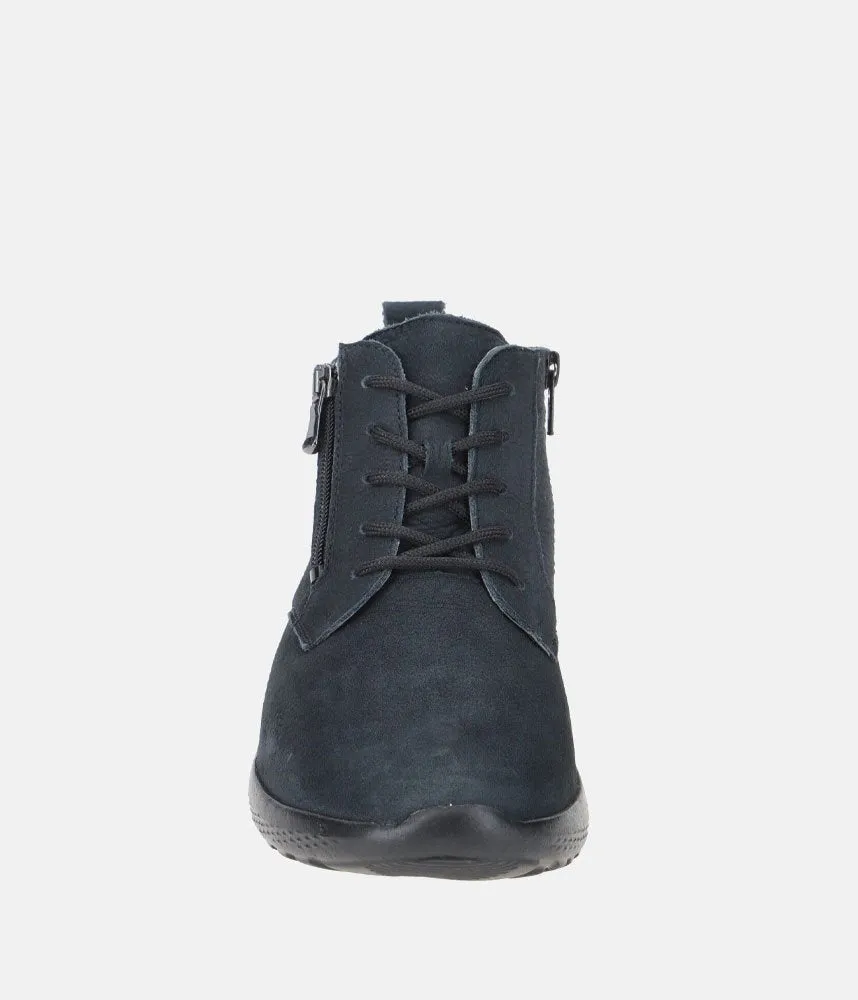 Waldlaufer Premium Navy Lace Up Ankle Boots