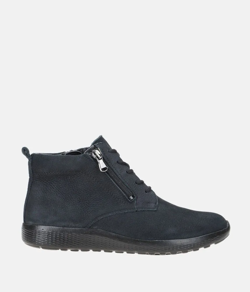Waldlaufer Premium Navy Lace Up Ankle Boots