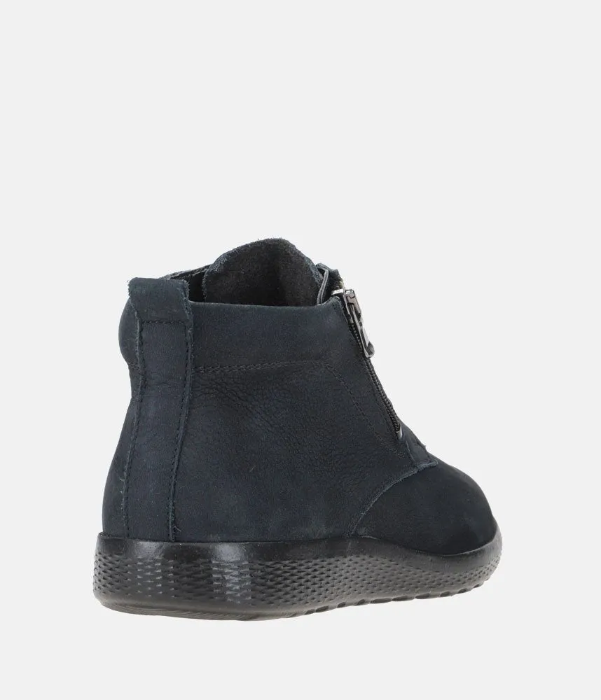 Waldlaufer Premium Navy Lace Up Ankle Boots