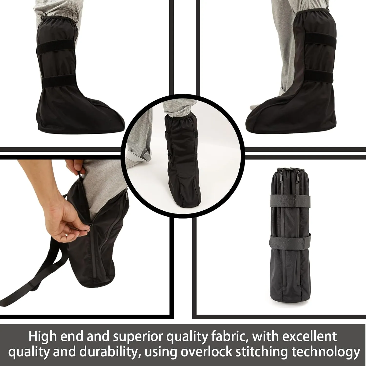 Walking Boot Cover Tall Medical Cast Fracture Boot Foot Cast Cover Waterproof Cast Cover for Foot Brace Women Men Outdoor Cast Protector Rain Snow Surgical Recovery Air Walker Boot Accessories Black (Medium)