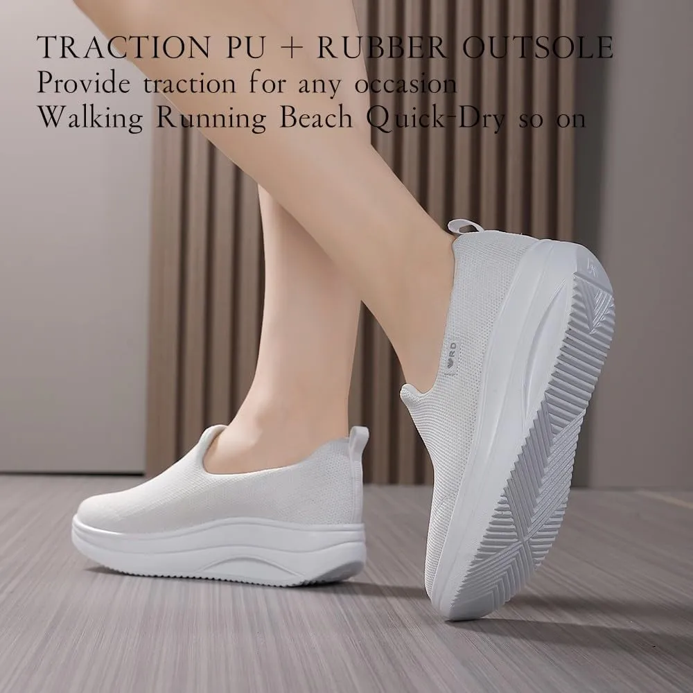 Walking Shoes for Women Slip On Nurse Slip Resistant Work Sock Sneakers Food Service Platform Comfortable Weight Light