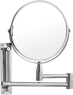 Wall-Mounted Makeup Mirror Bathroom Wall-Mounted Rocker Mirror Folding 7-inch Mirror Double-Sided Mirror