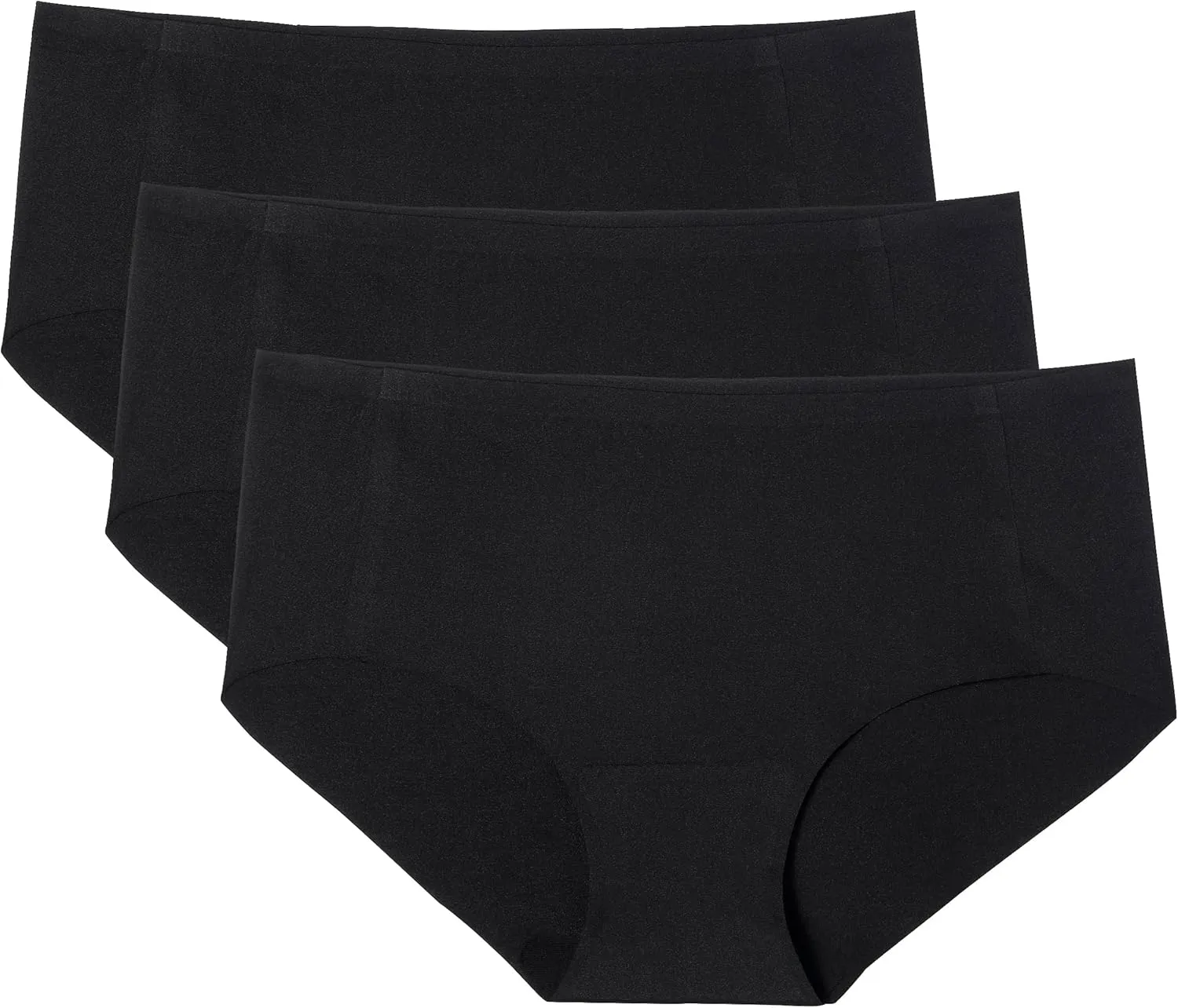 WANDER Womens Seamless Underwear 3-Pack Pure Invisible Breathable Brief Ladies Stretch Hipster Panties