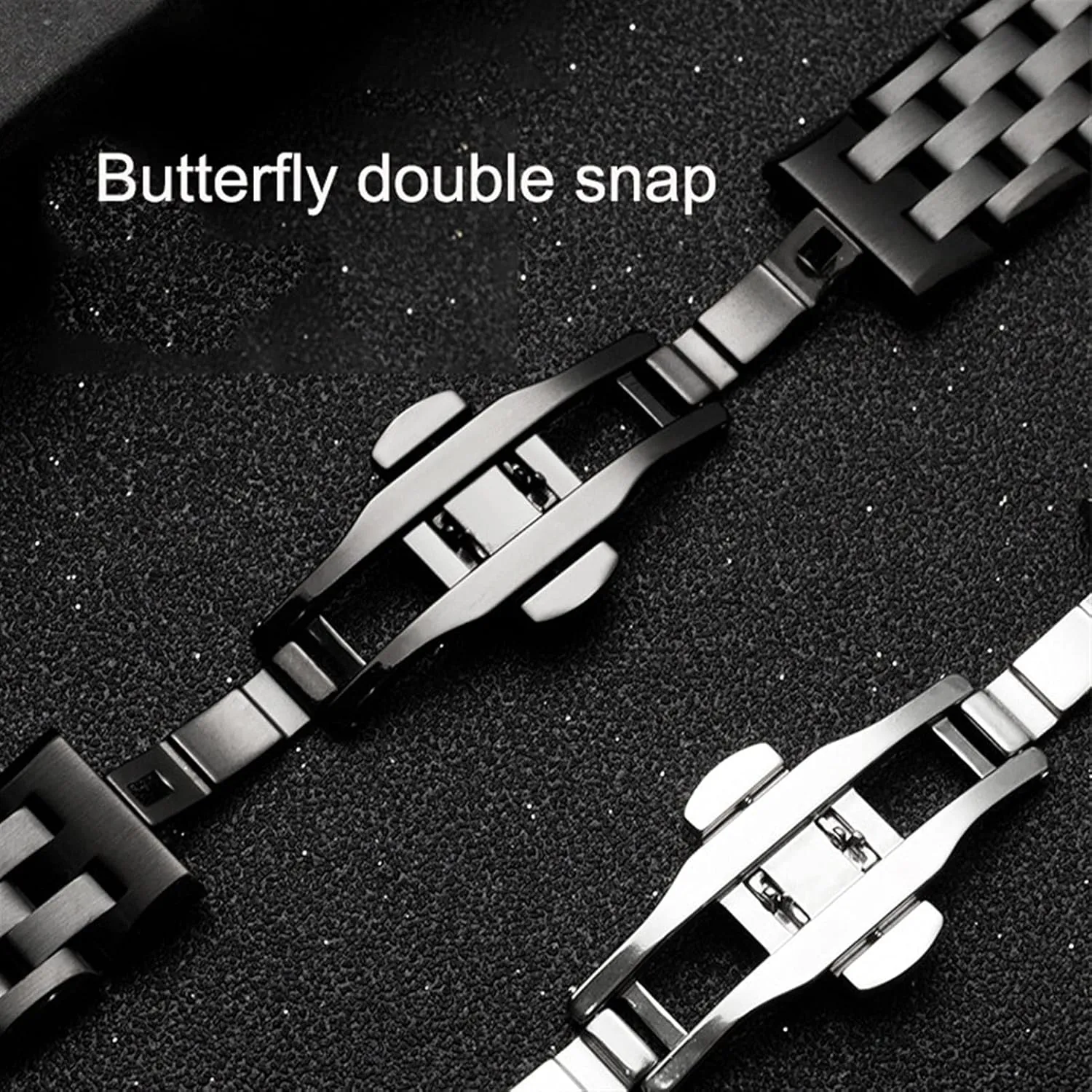Watch Strap 18MM 20MM 22MM Wide Stainless Steel Flat Interface Butterfly Buckle Accessories