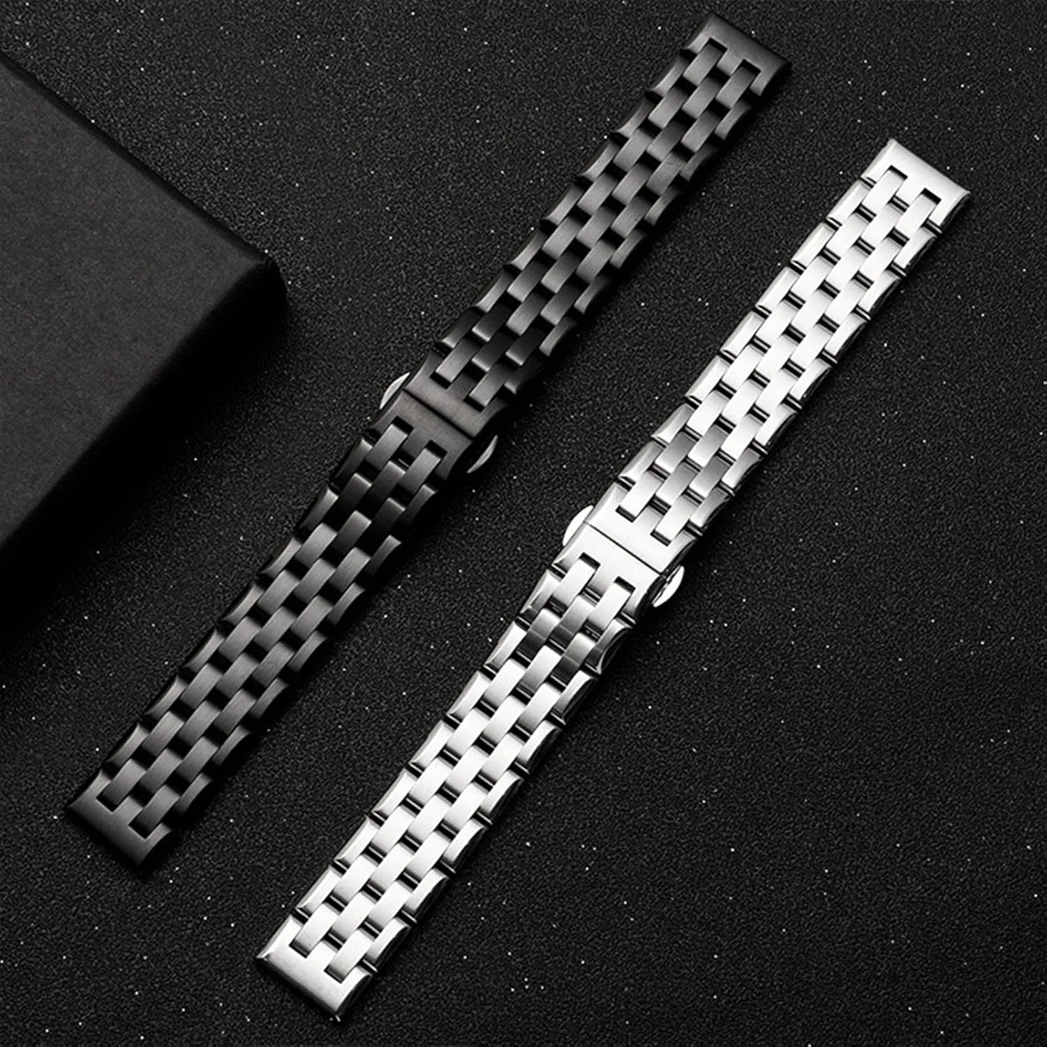 Watch Strap 18MM 20MM 22MM Wide Stainless Steel Flat Interface Butterfly Buckle Accessories