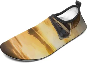 Water Shoes for Women Men Quick Dry Barefoot Shoes River Sunset Wooden Boat Sport Shoes Beach Aqua Socks for Hiking Swim Surf Yoga Sport 11/12men