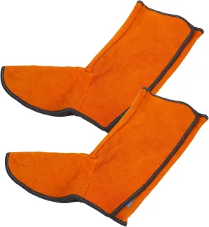 Welding Shoe Protectors 2 Pairs of Leather Welding Boots Foot Covers for Shoes Insulated Wear-resistant Breathable Gaiters