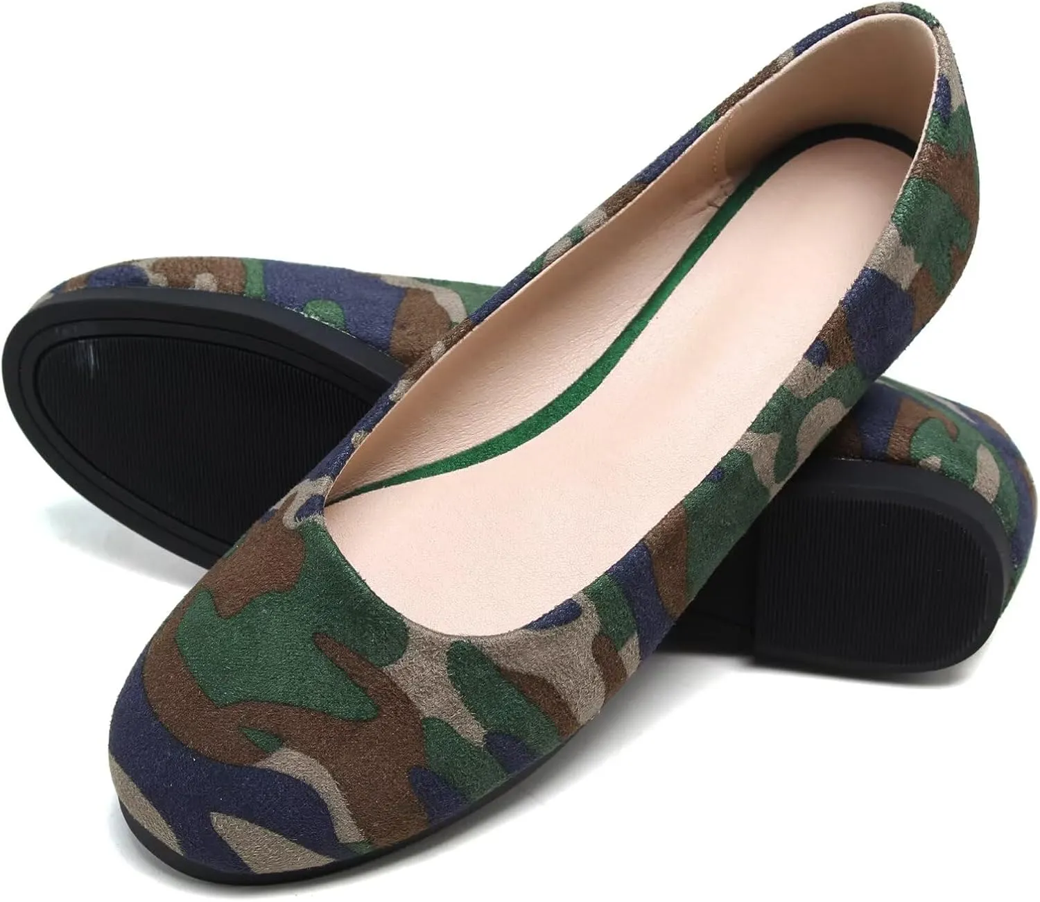 WENJIAZHIZHI Women's Round Toe Ballet Flat Shoes Female Comfortable Dress Shoes Light Weight Flat Shoes Slip-Ons Loafers