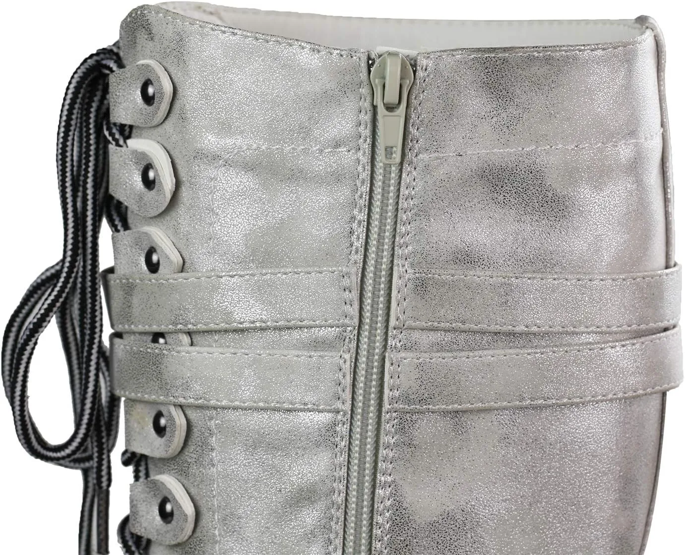 WEST COAST Women's Knee High Riding Boots Lace Up Buckles Winter Combat Boots