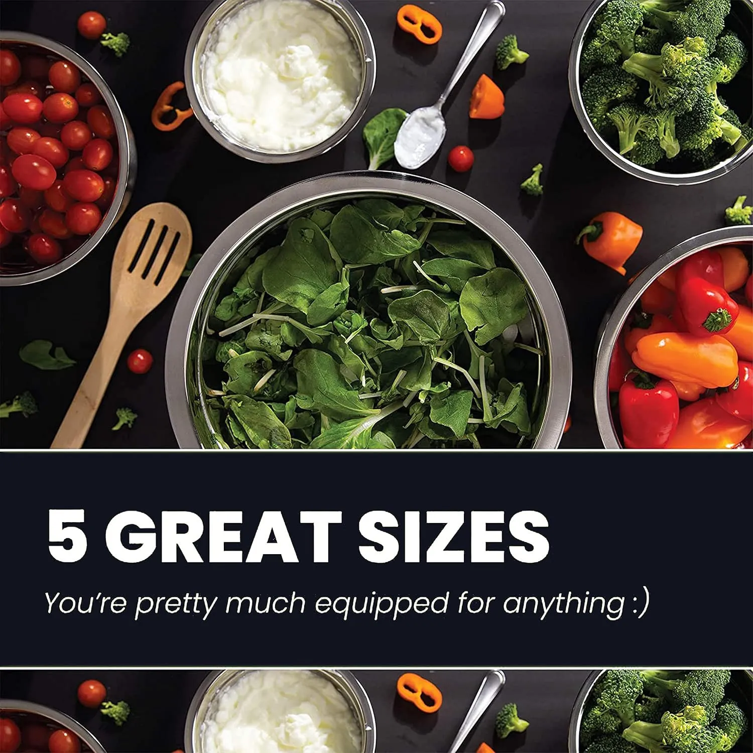 WHYSKO Meal Prep Stainless Steel Mixing Bowls Set, Home, Refrigerator, and Kitchen Food Storage Organizers | Ecofriendly, Reusable, Heavy Duty (Light Blue)